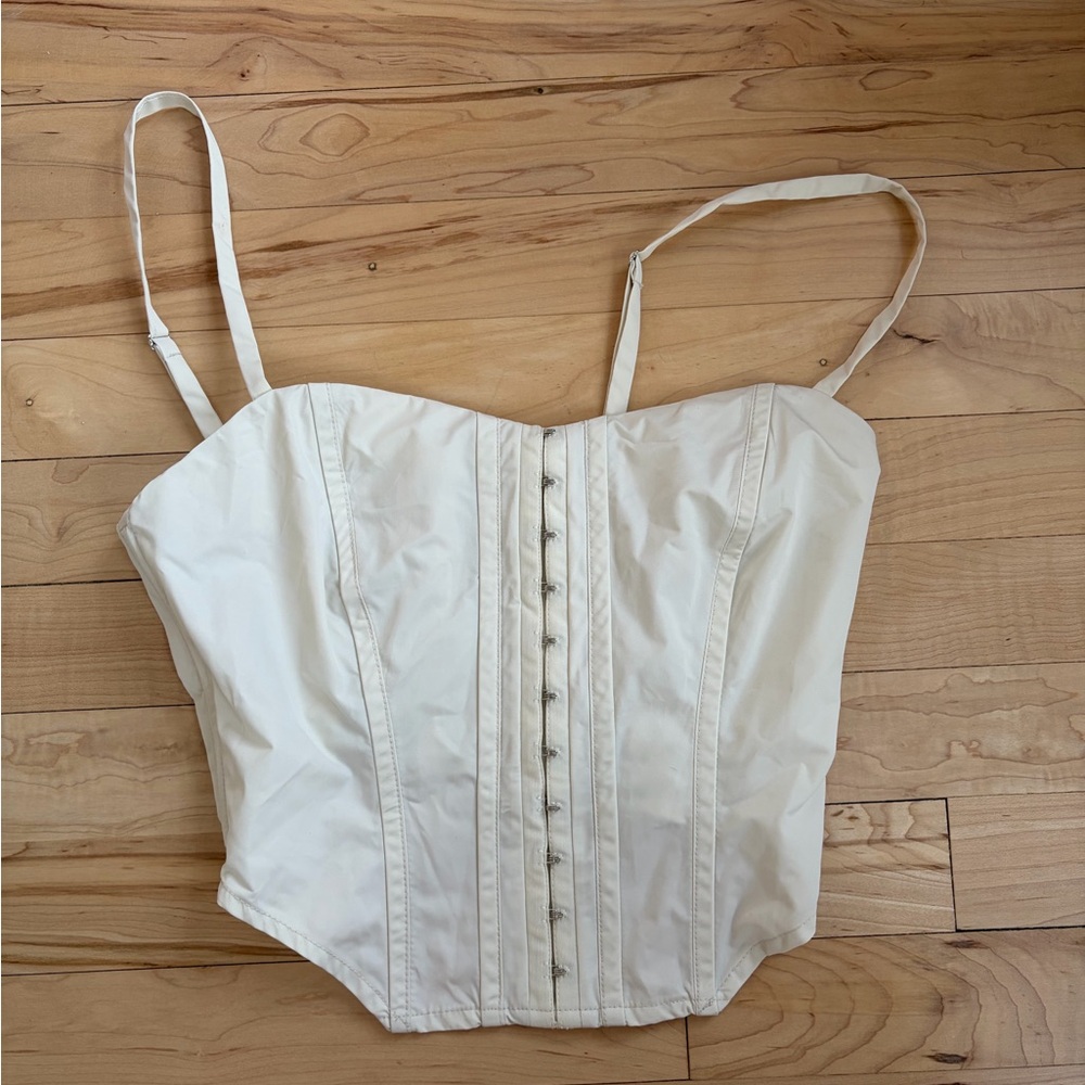 Cream reformation corset top
